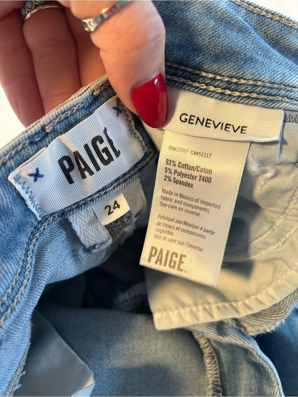 PAIGE Genevieve Flare Bootcut Light Blue Stretch Jeans - Picture 7 of 14